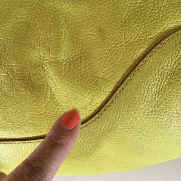 Kate Spade Yellow Pebble Leather Hobo Shoulder Zipper Handbag tassel Zipper - Picture 11 of 15